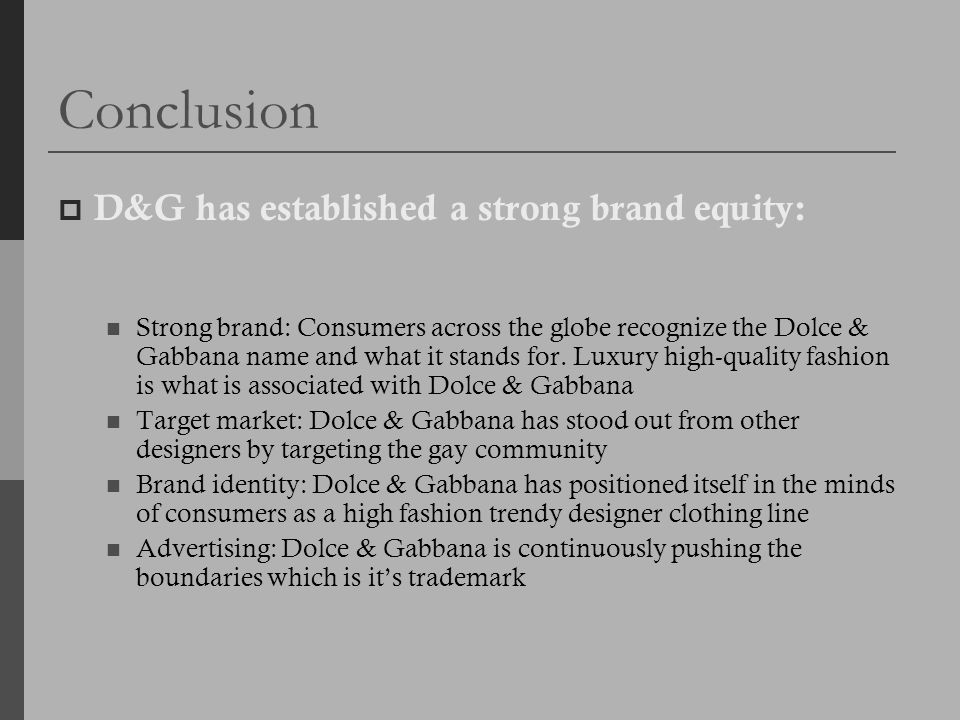 Dolce and gabbana target market online
